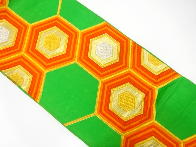 JAPANESE KIMONO / ANTIQUE FUKURO OBI / SILK / WOVEN KIKKO